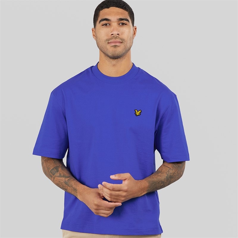 Lyle And Scott Vintage Herre Oversized 1874 T-shirt Midnight Blue