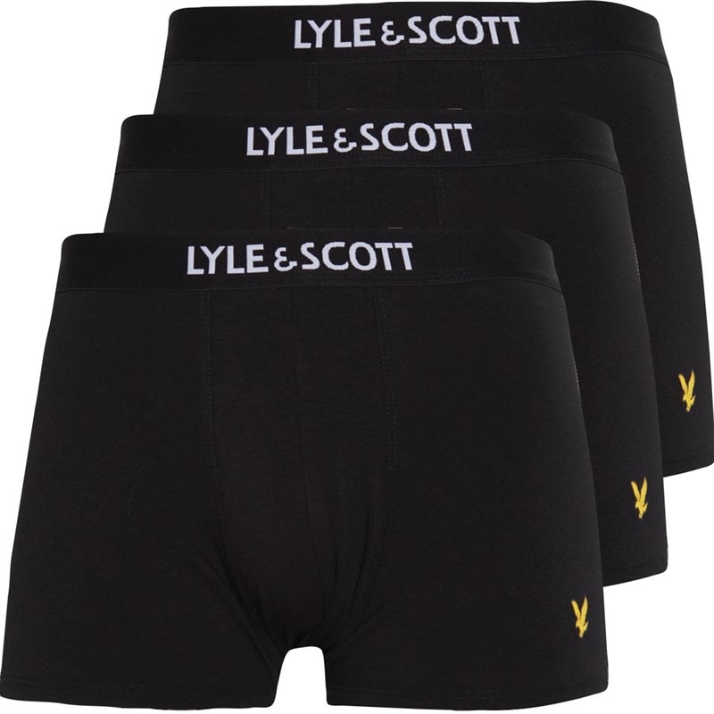 Lyle And Scott Vintage Herre Nathan Tre Pak Boxer Trunks Sort - Billede 1