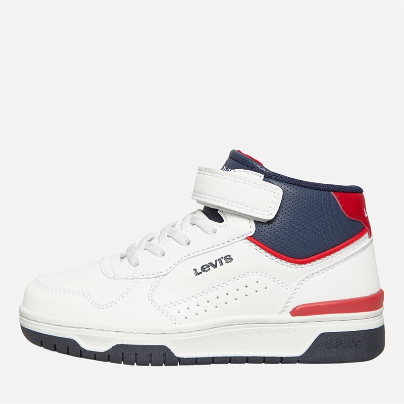 Levi's Børn Dereck Hi-Top Sneakers Hvid Navy Rød 0218 - Billede 1