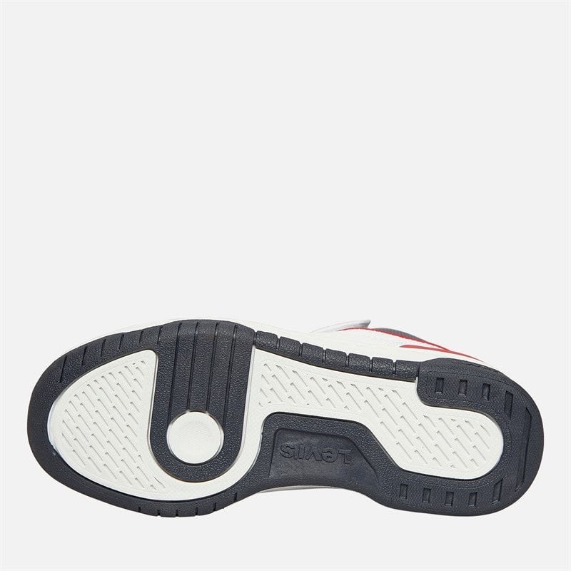 Levi's Børn Dereck Hi-Top Sneakers Hvid Navy Rød 0218 - Billede 2