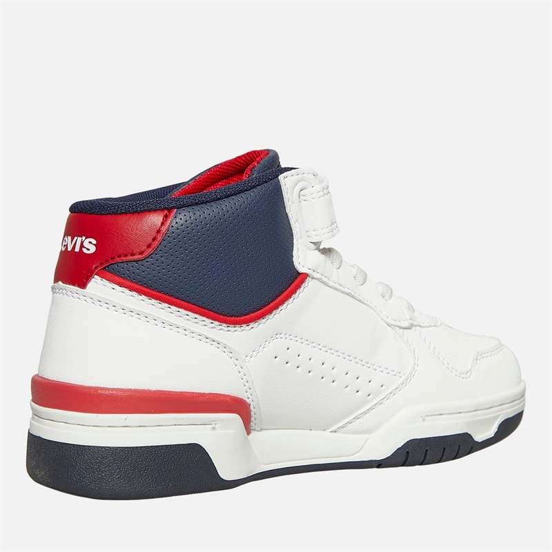 Levi's Børn Dereck Hi-Top Sneakers Hvid Navy Rød 0218 - Billede 5
