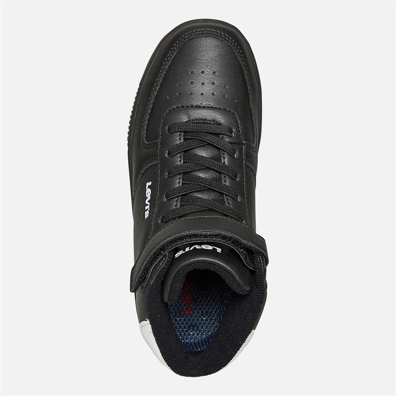 Levi's Børne Nye Union Hi Top Sneakers Sort Hvid 0008 - Billede 4