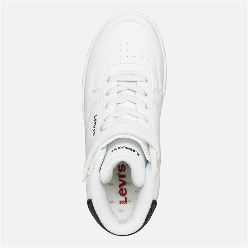 Levi's Børne New Union Hi Top Sneakers Hvid Sort 0062 - Billede 4