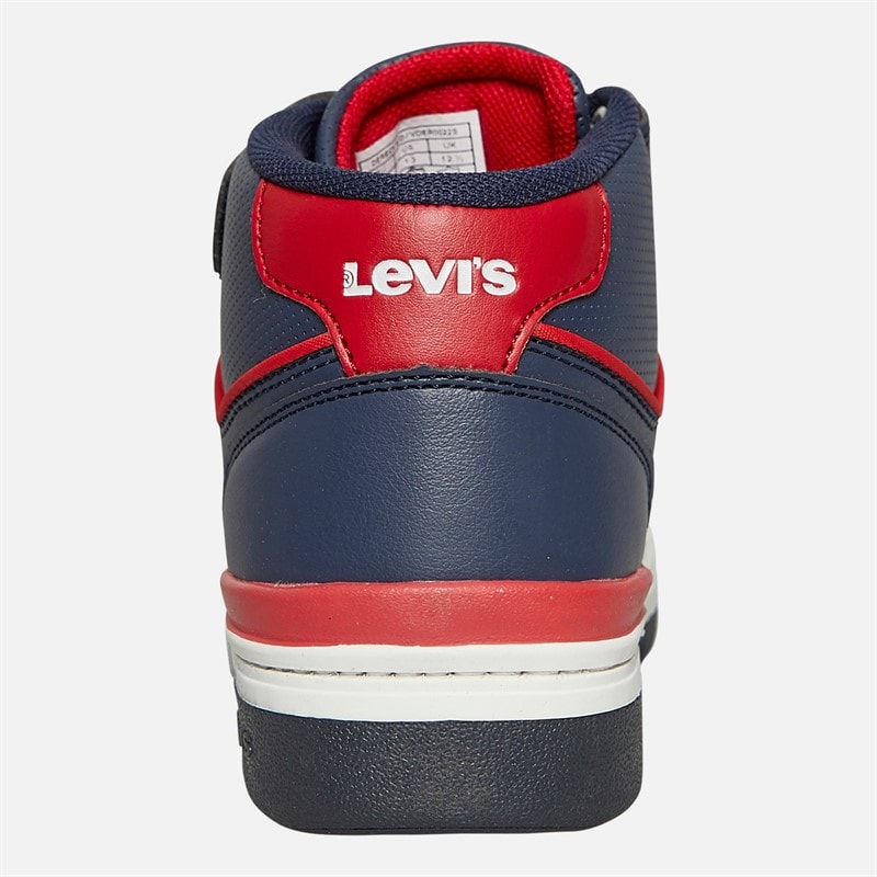 Levi's Børne Dereck Hi Top Sneakers Navy Rød 0290 - Billede 3