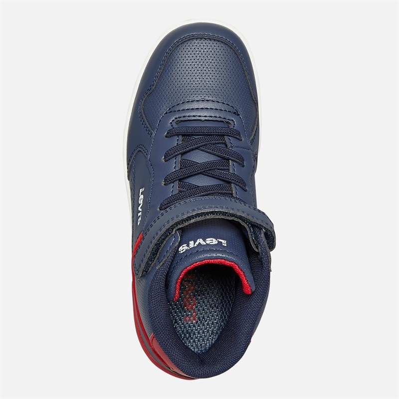 Levi's Børne Dereck Hi Top Sneakers Navy Rød 0290 - Billede 4