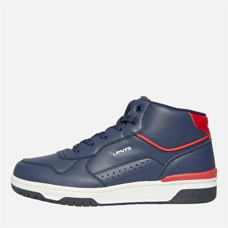 Levi's Junior Dereck Hi Top Sneakers Marine Rød 0290 - Billede 2