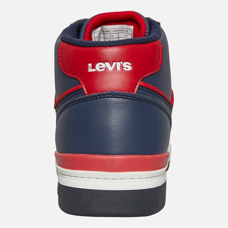 Levi's Junior Dereck Hi Top Sneakers Marine Rød 0290 - Billede 4