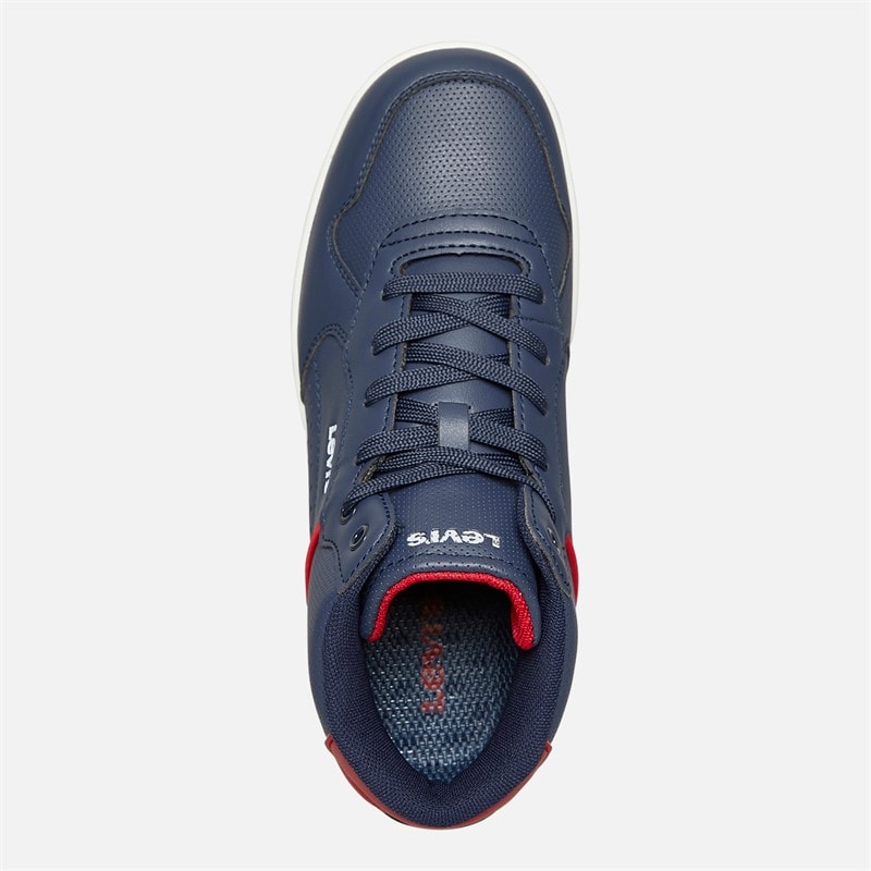Levi's Junior Dereck Hi Top Sneakers Marine Rød 0290 - Billede 5