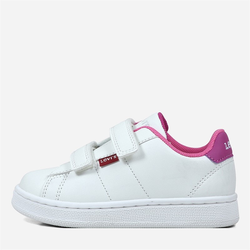 Levi's Piger Klokkeslæt Sneakers White Fuxia 0069