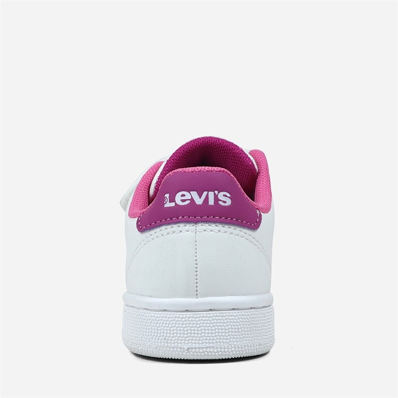 Levi's Piger Klokkeslæt Sneakers White Fuxia 0069 - Billede 3