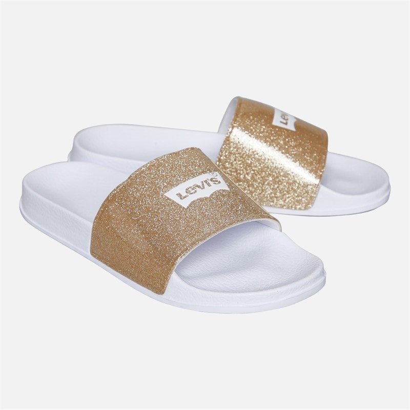Levi's Junior Piger Pool Sandaler Gold Glitter 3923 - Billede 1
