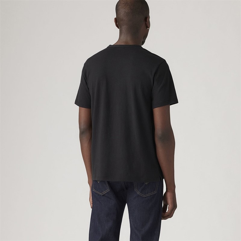 Levi's Herre Kortærmet HM T-shirt Henley Mineral Black - Billede 2