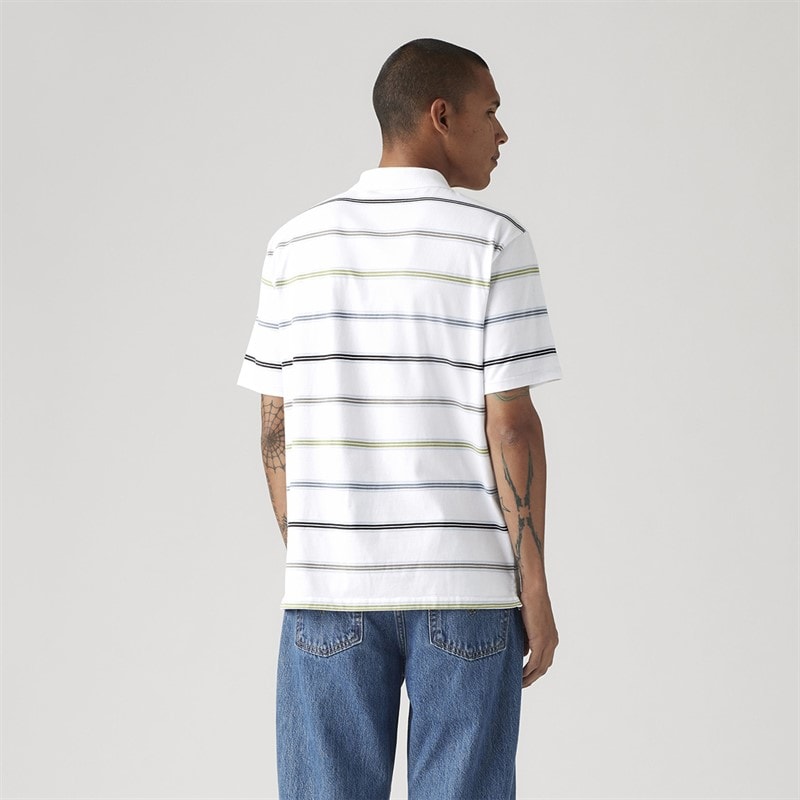 Levi's Herre Ægte Polo Skjorte Rowan Stripe Bright White - Billede 2