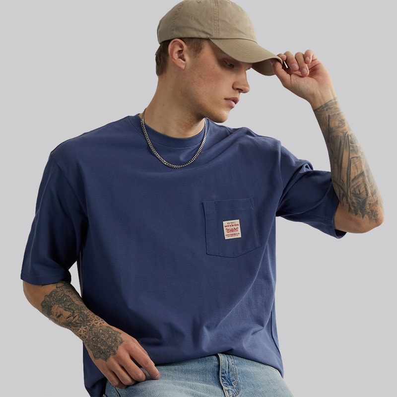 Levi's Herre Arbejdstøj T-shirt Blue Indigo