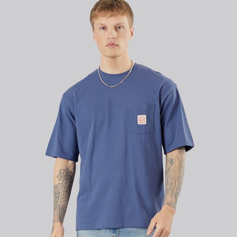 Levi's Herre Arbejdstøj T-shirt Blue Indigo - Billede 2