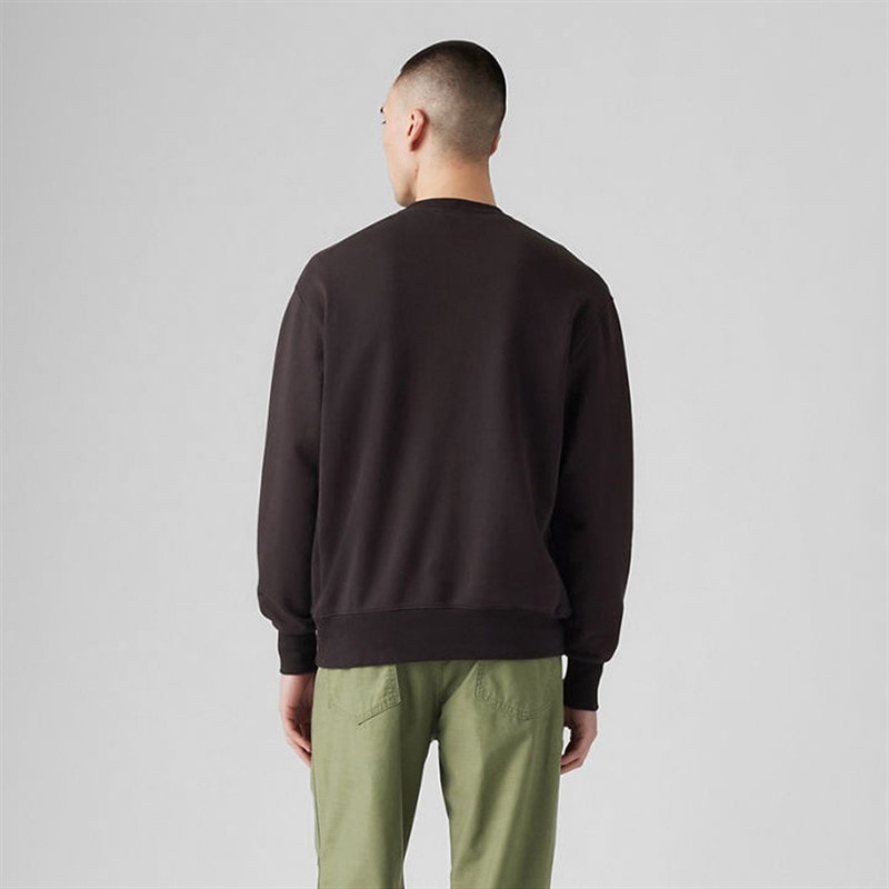 Levi's Herre Authentic Crew Sweatshirt Black Agate Garment Dye - Billede 2