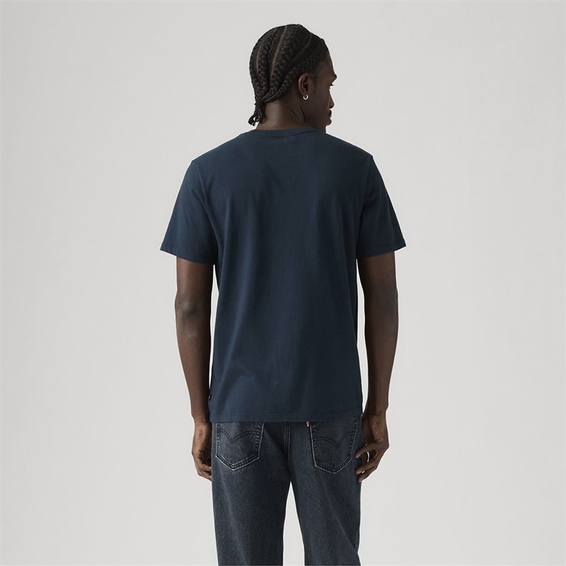 Levi's Herre Grafisk Rund Hals T Shirt Reb-marineblå - Billede 2