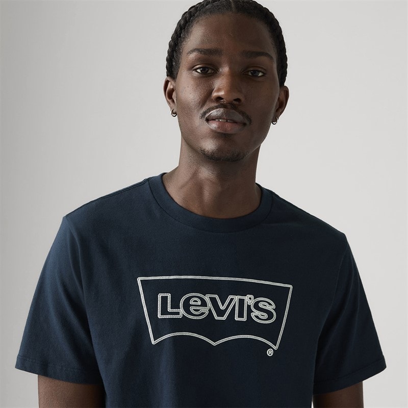 Levi's Herre Grafisk Rund Hals T Shirt Reb-marineblå - Billede 3