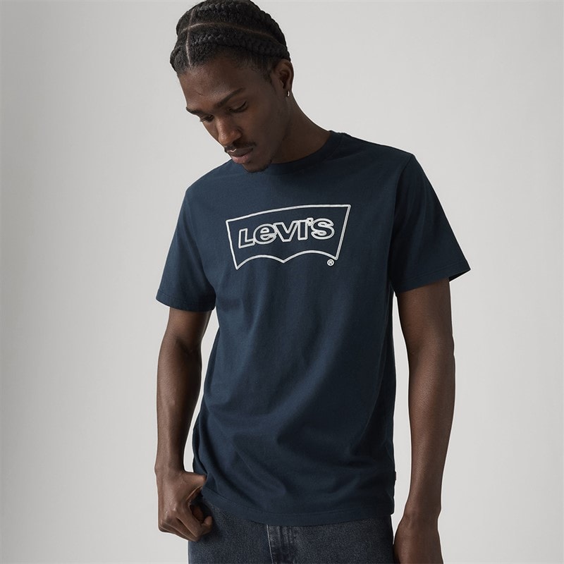 Levi's Herre Grafisk Rund Hals T Shirt Reb-marineblå - Billede 4