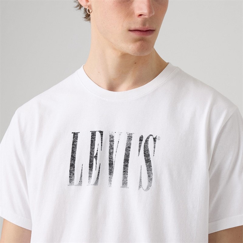Levi's Herre T shirt afslappet pasform Hvid Plus - Billede 3