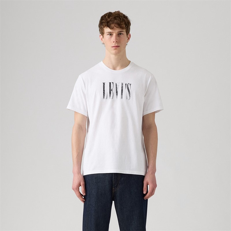 Levi's Herre T shirt afslappet pasform Hvid Plus - Billede 4