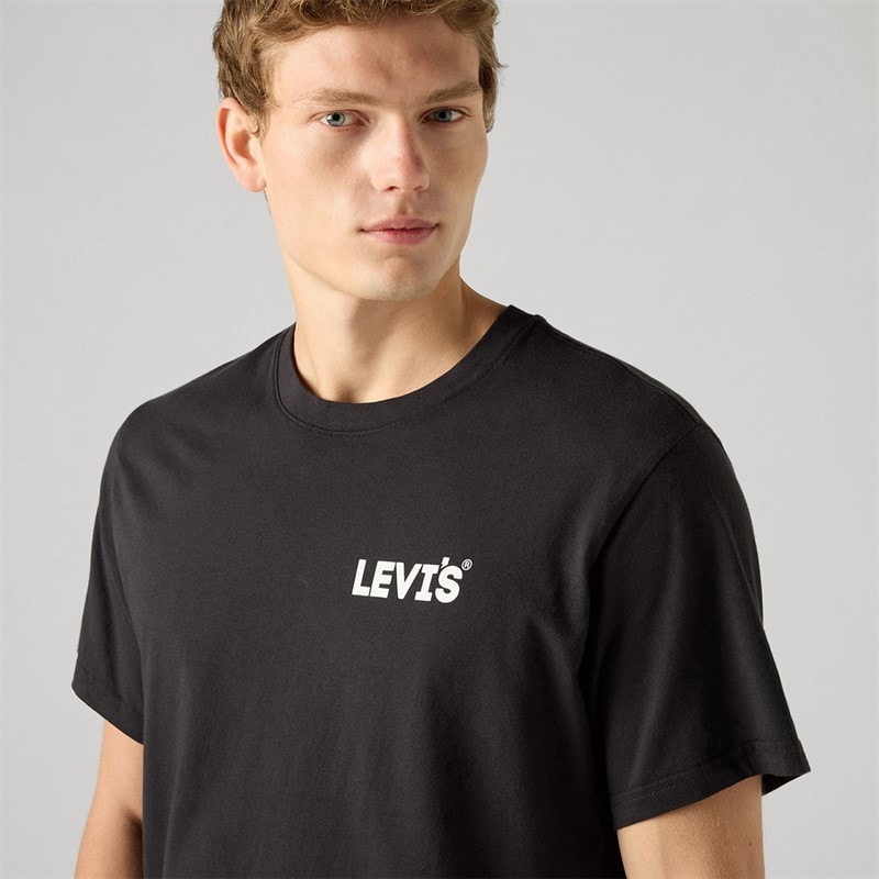 Levi's Herre T shirt afslappet pasform Kaviar - Billede 3