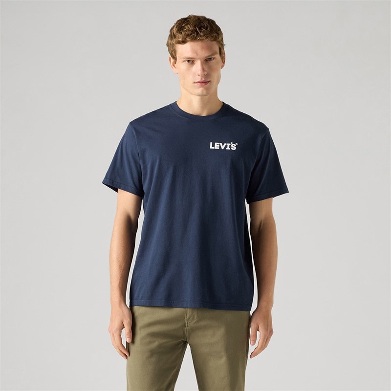 Levi's Herre T shirt afslappet pasform Marineblå
