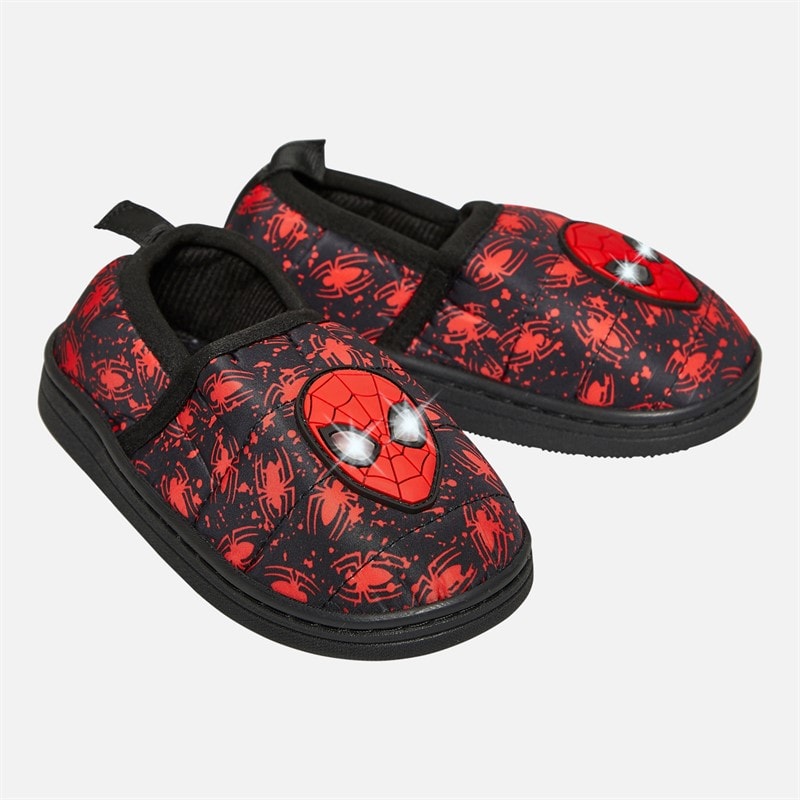Spiderman Drenge RS Light Up Hjemmesko Sort/Rød - Billede 1