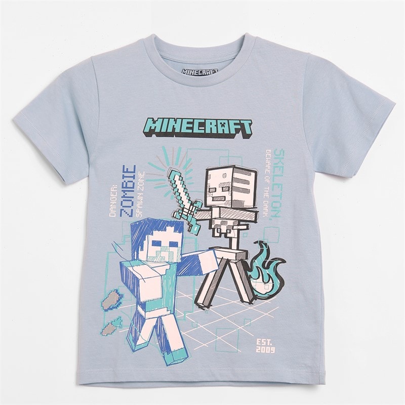 Minecraft Drenge tre pak T shirts sæt sky grå/blå Sky-Grey-Blue - Billede 2