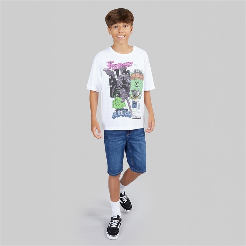 MINECRAFT Drenge Mjahi T-shirt Bright White - Billede 3
