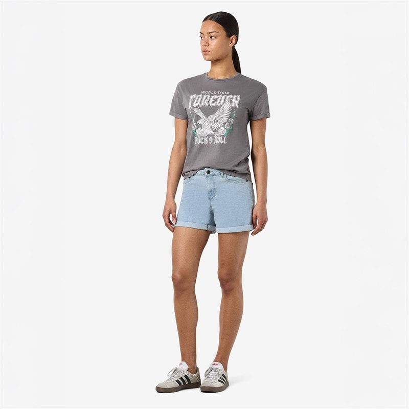 Noisy May Dame Debby Denim Shorts Light Blue Denim - Billede 3