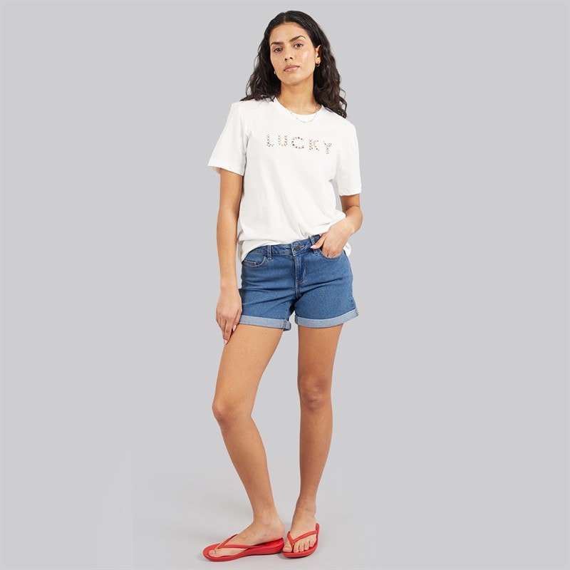 Noisy May Dame Debby Denim Shorts Medium Blue Denim - Billede 4