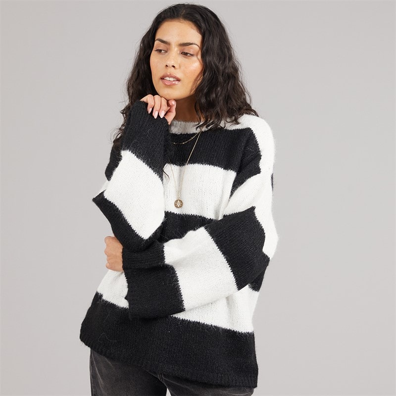 Noisy May Dame Sutton Oversize Strik Pullover Eggnog