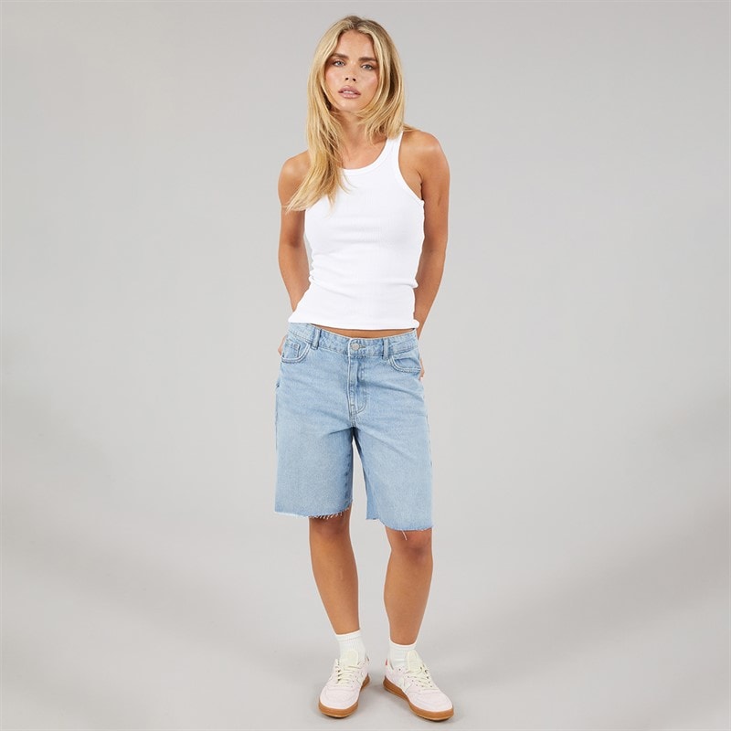 Noisy May Dame Holla Denim Shorts Light Blue Denim - Billede 4