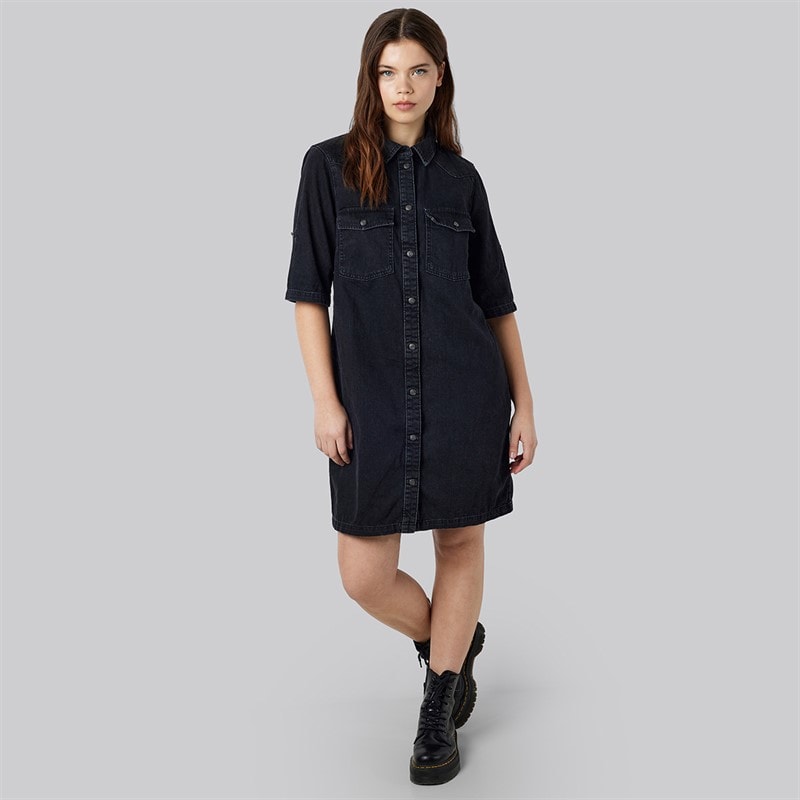 Noisy May Dame Signe Denim Kjole Sort - Billede 2
