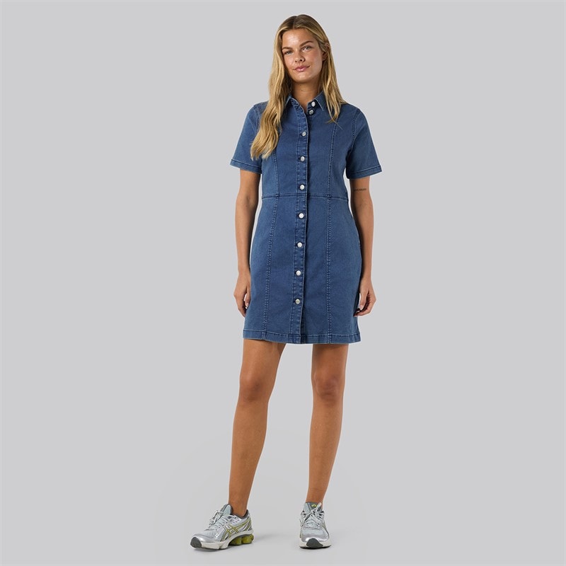 Noisy May Dame slim denim kjole Medium Blue Denim - Billede 2