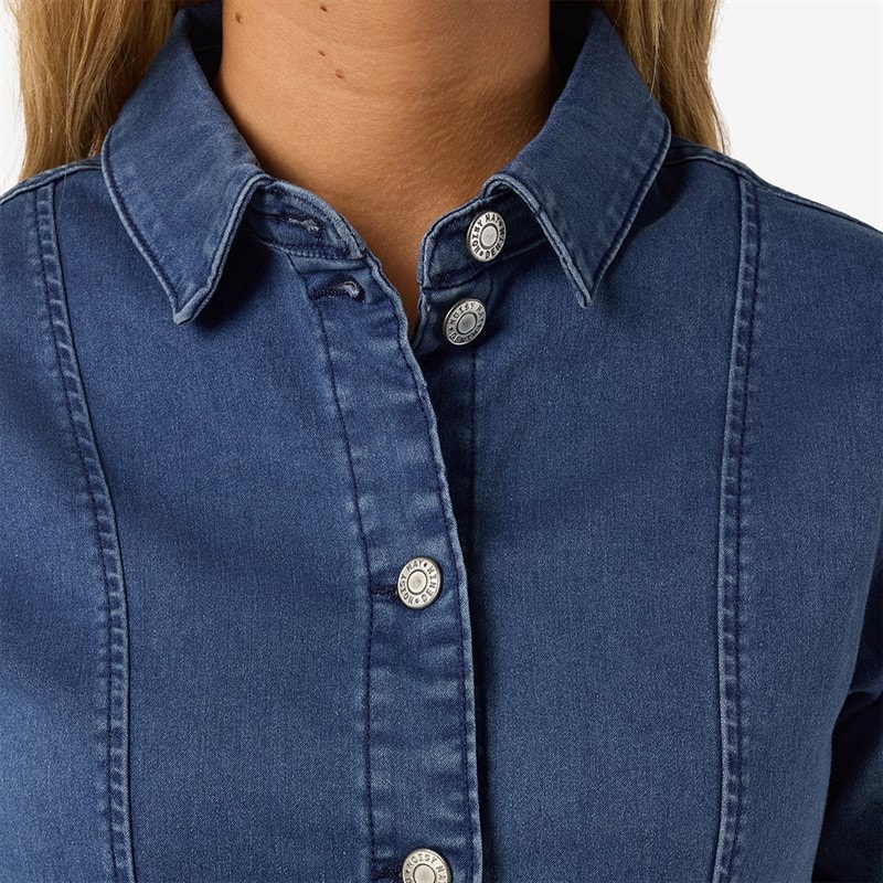 Noisy May Dame slim denim kjole Medium Blue Denim - Billede 4
