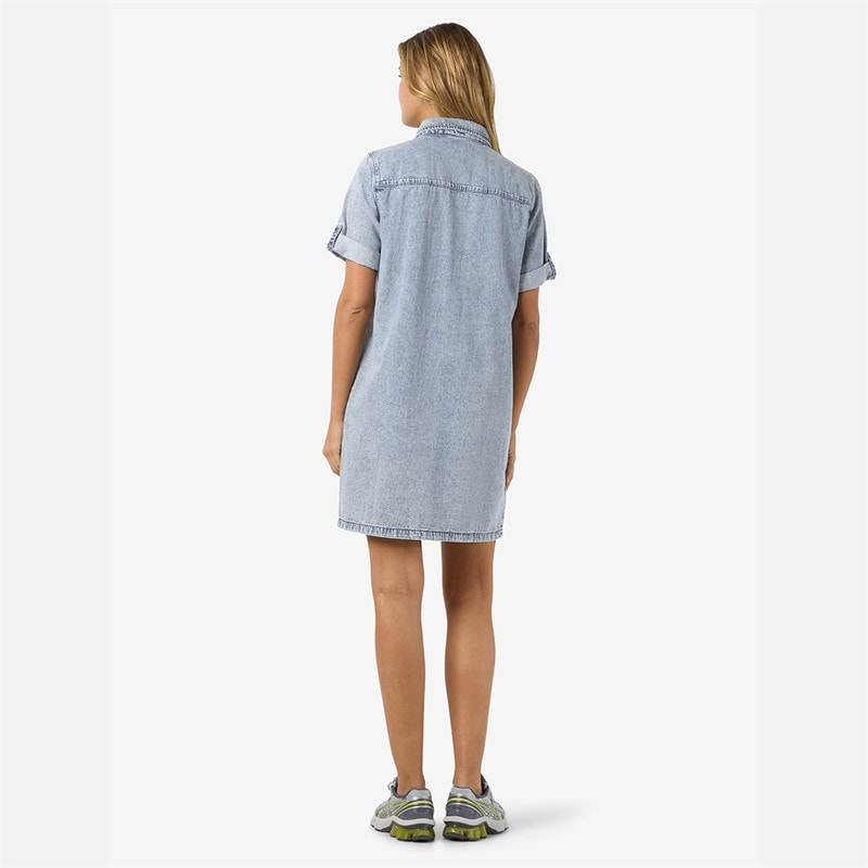 Noisy May Dame Signe Denim Kjole Light Blue Denim - Billede 3