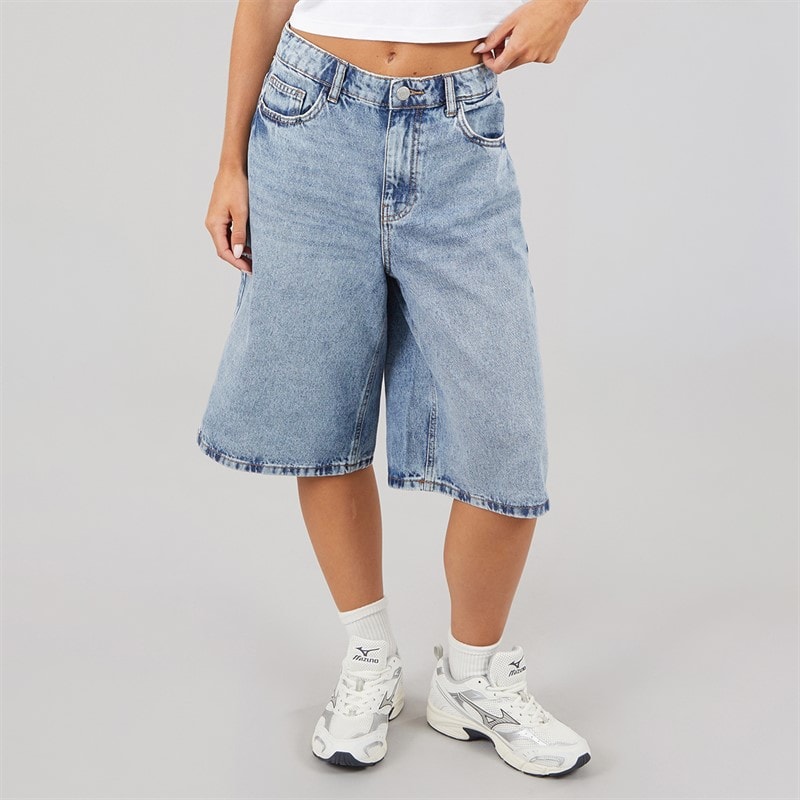 Noisy May Dame Mindie Bermuda Shorts Light Blue Denim - Billede 3