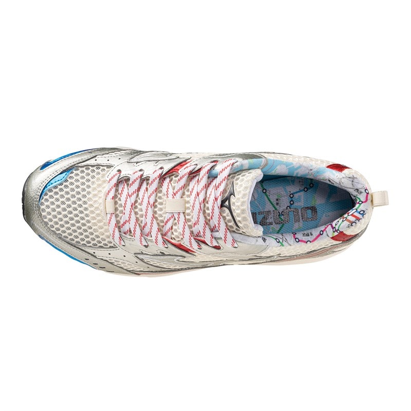Mizuno MXR Træningssko Pristine / High Risk Rød / Blue Pace - Billede 4