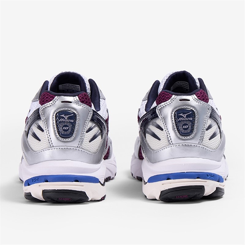 Mizuno Wave Rider 10 Træningssko Hvid/Bariton Blå/Mørk Lilla Hvid/Baritoneblue/Darkpurple - Billede 3