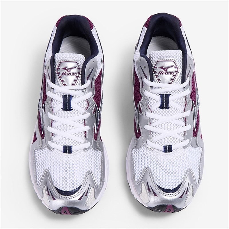 Mizuno Wave Rider 10 Træningssko Hvid/Bariton Blå/Mørk Lilla Hvid/Baritoneblue/Darkpurple - Billede 4