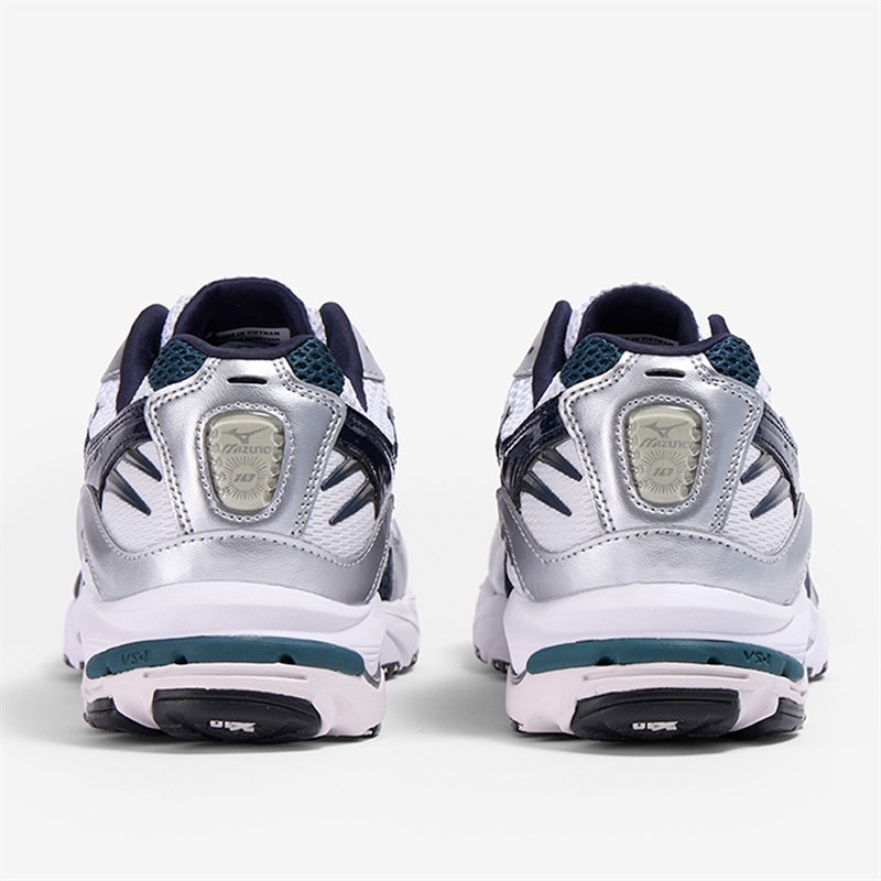 Mizuno Wave Rider 10 Træningssko Hvid/Baritone Blå/Dyb Turkis Hvid/Baritoneblue/Deepteal - Billede 2