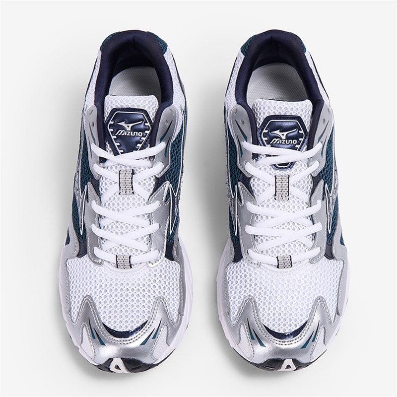Mizuno Wave Rider 10 Træningssko Hvid/Baritone Blå/Dyb Turkis Hvid/Baritoneblue/Deepteal - Billede 3