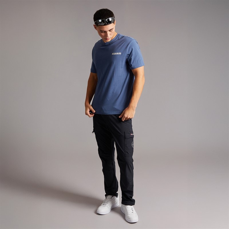 Napapijri Herre Mirada T-shirt med grafik bagpå Blue Infinity - Billede 4