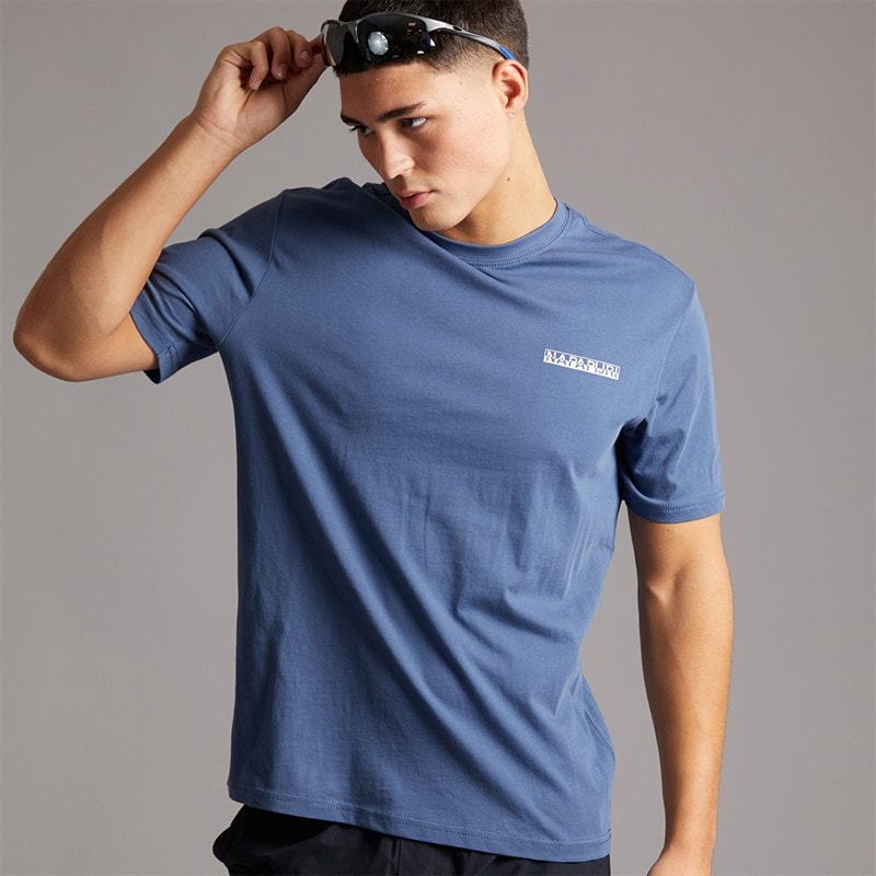 Napapijri Herre Mirada T-shirt med grafik bagpå Blue Infinity - Billede 5