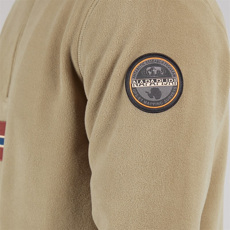 Napapijri Herre Tev Polar 1/2 Zip Sweatshirt Fallen Rock - Billede 3