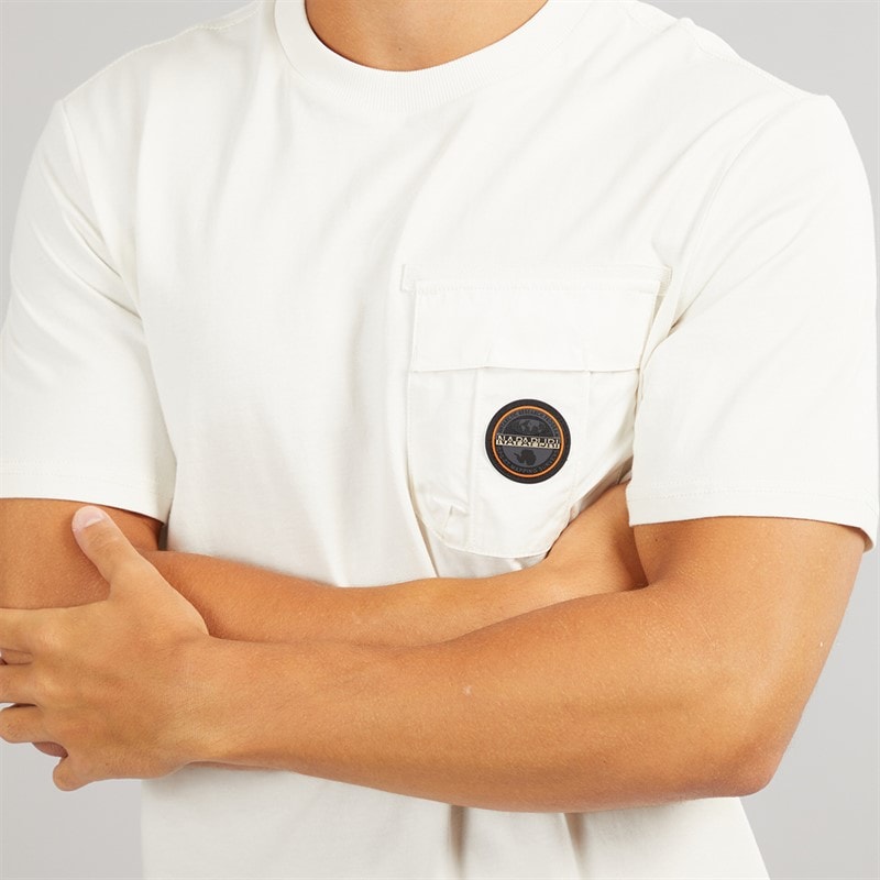 Napapijri Herre Linton T-shirt White Whisper - Billede 3