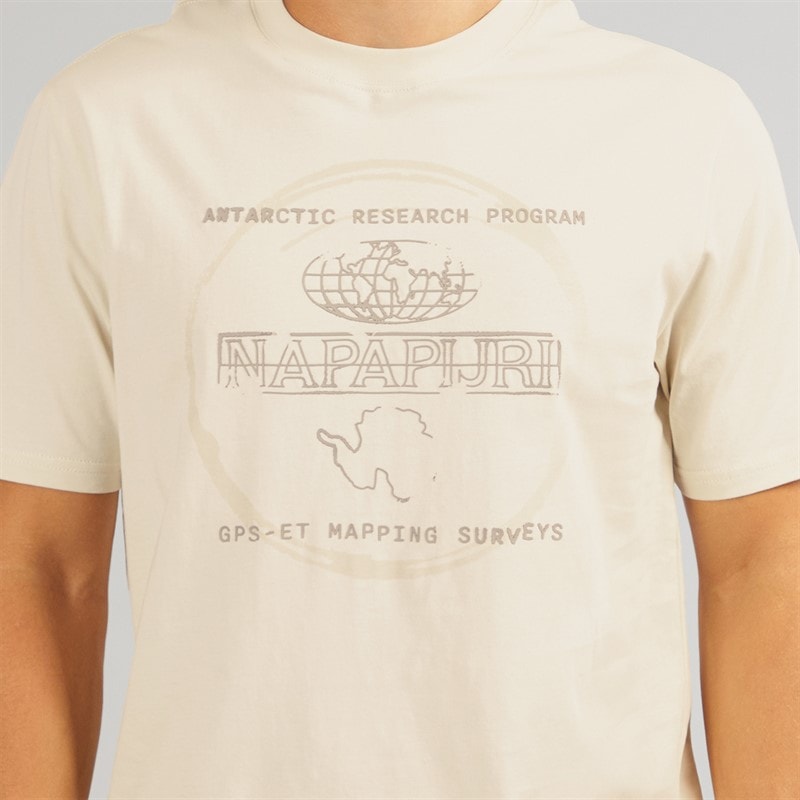 Napapijri Herre Skaldet T-shirt Beige Dimity - Billede 3