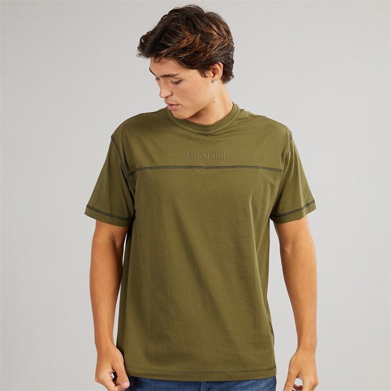 Napapijri Herre Umbra T-shirt Dark Olive - Billede 3